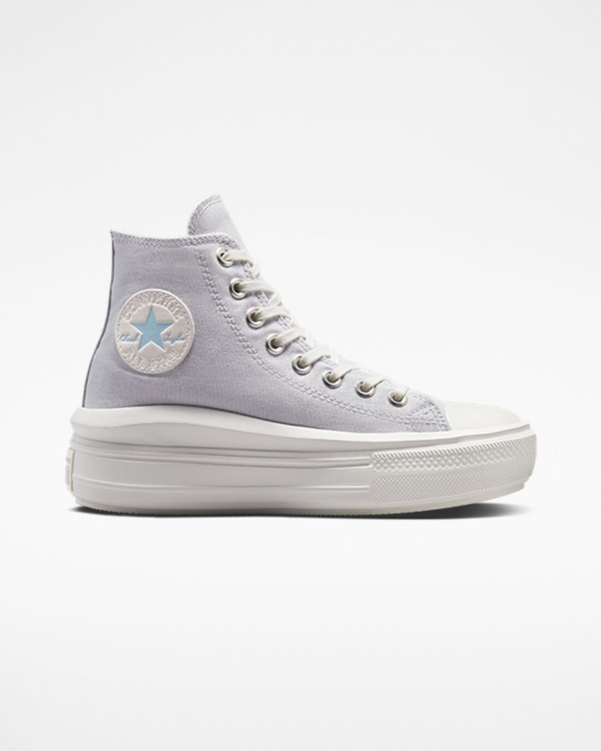 Dámské Boty Na Platformy Converse Chuck Taylor All Star Move Vysoké Fialové Bílé | CZ TDGS03